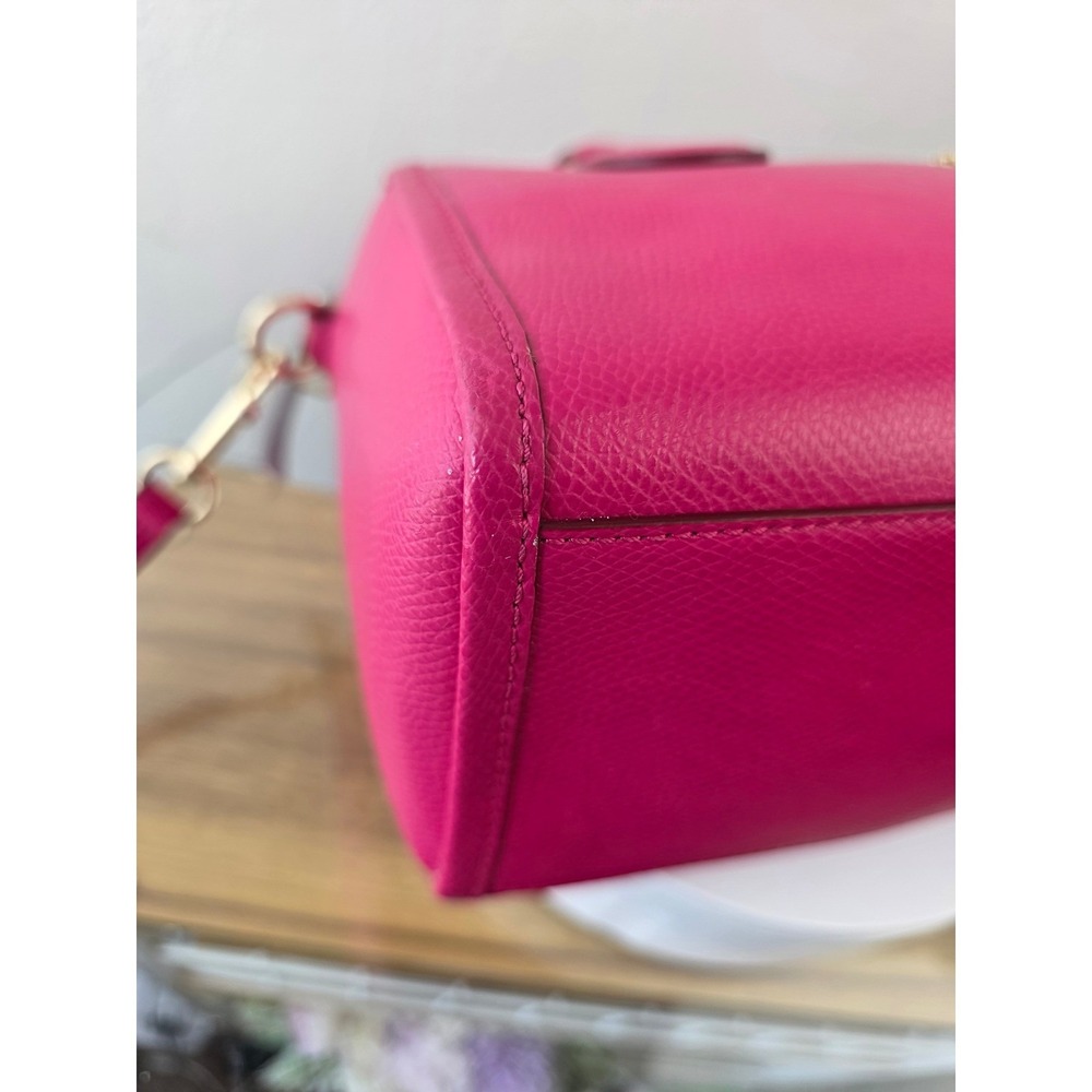 Coach Bennett Mini Satchel Pink Crossgrain Leather Crossbody Bag F33329 - Picture 9 of 16